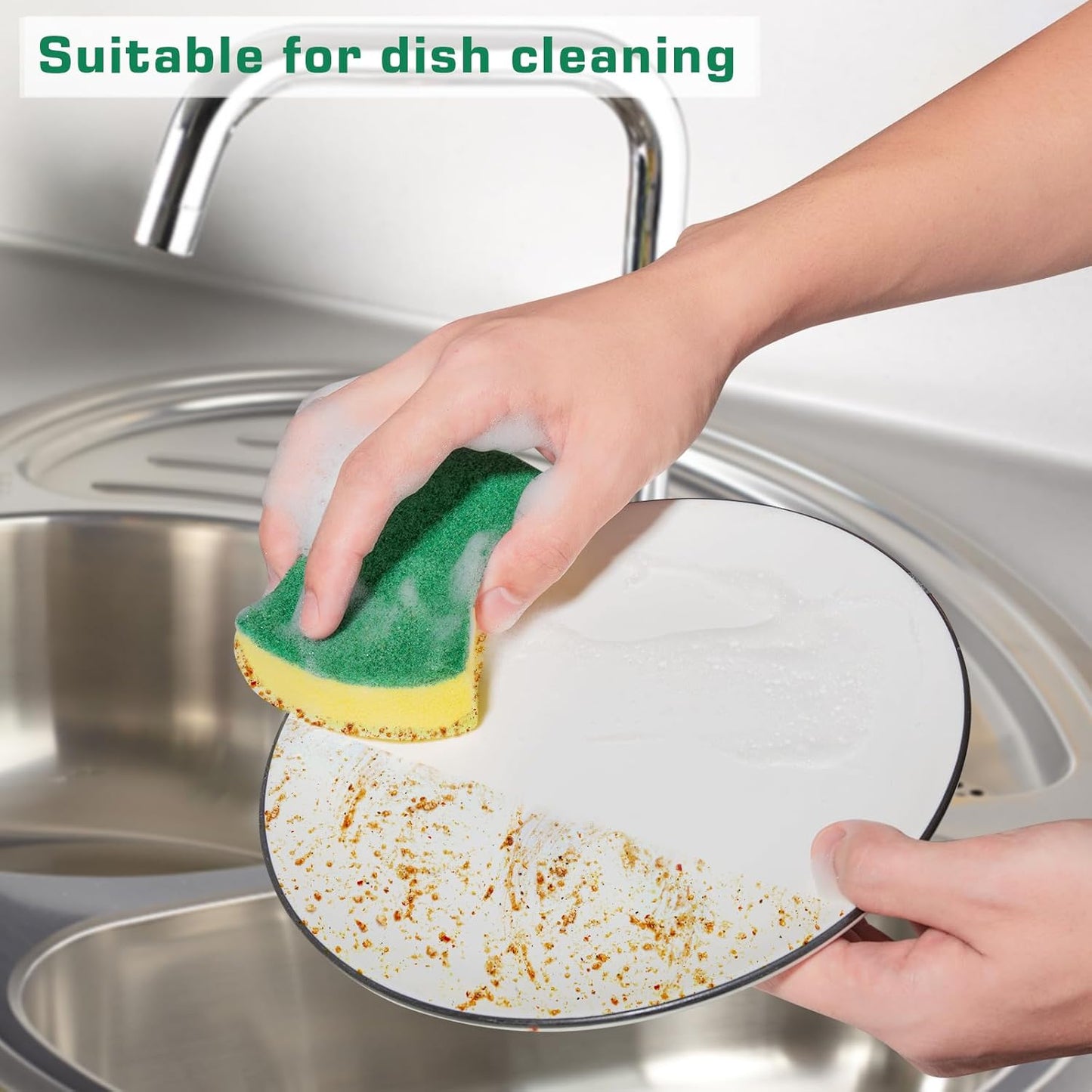 300 Pack Kitchen Cleaning Sponges, Eco Non-Scratch for Dish,Scrub Sponges
