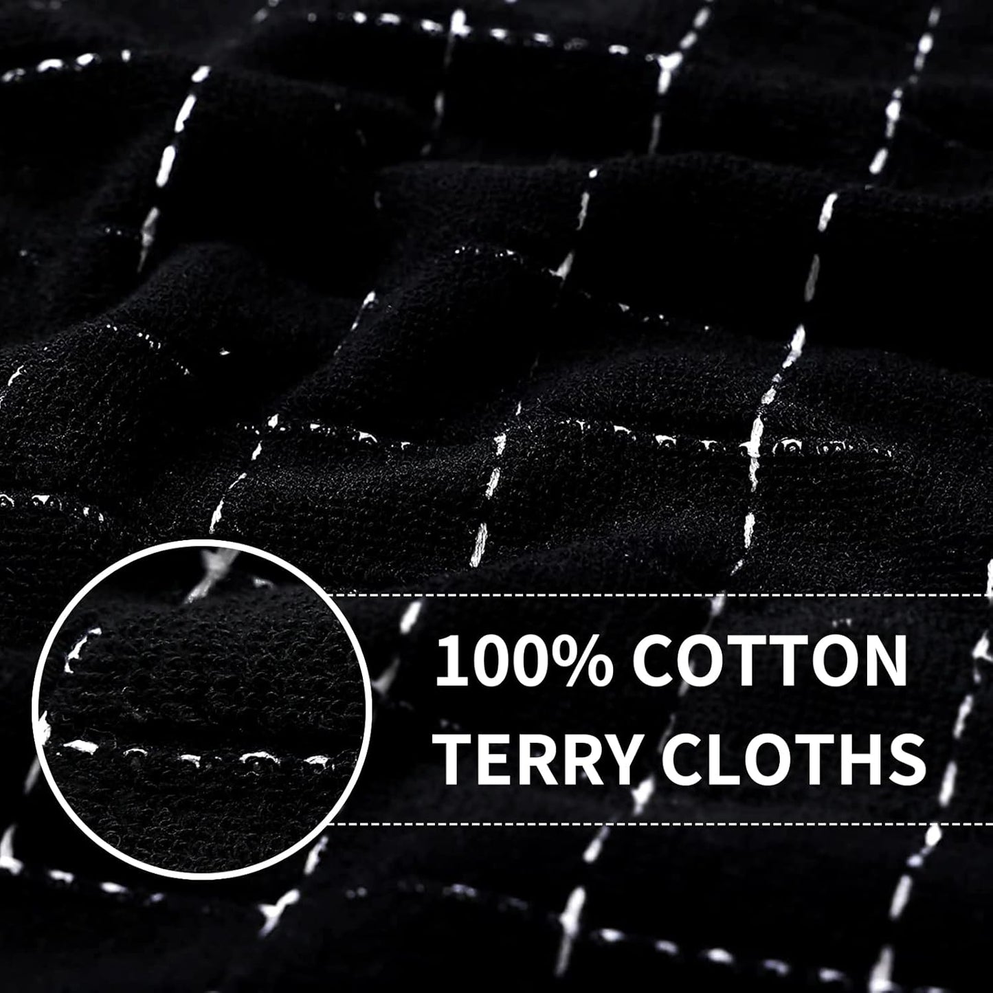Homaxy 100% Cotton Terry Kitchen Towels(Multiple Color, 13 x 28 inches), Checkered Designed, Soft and Super Absorbent Dish Towels, 4 Pack