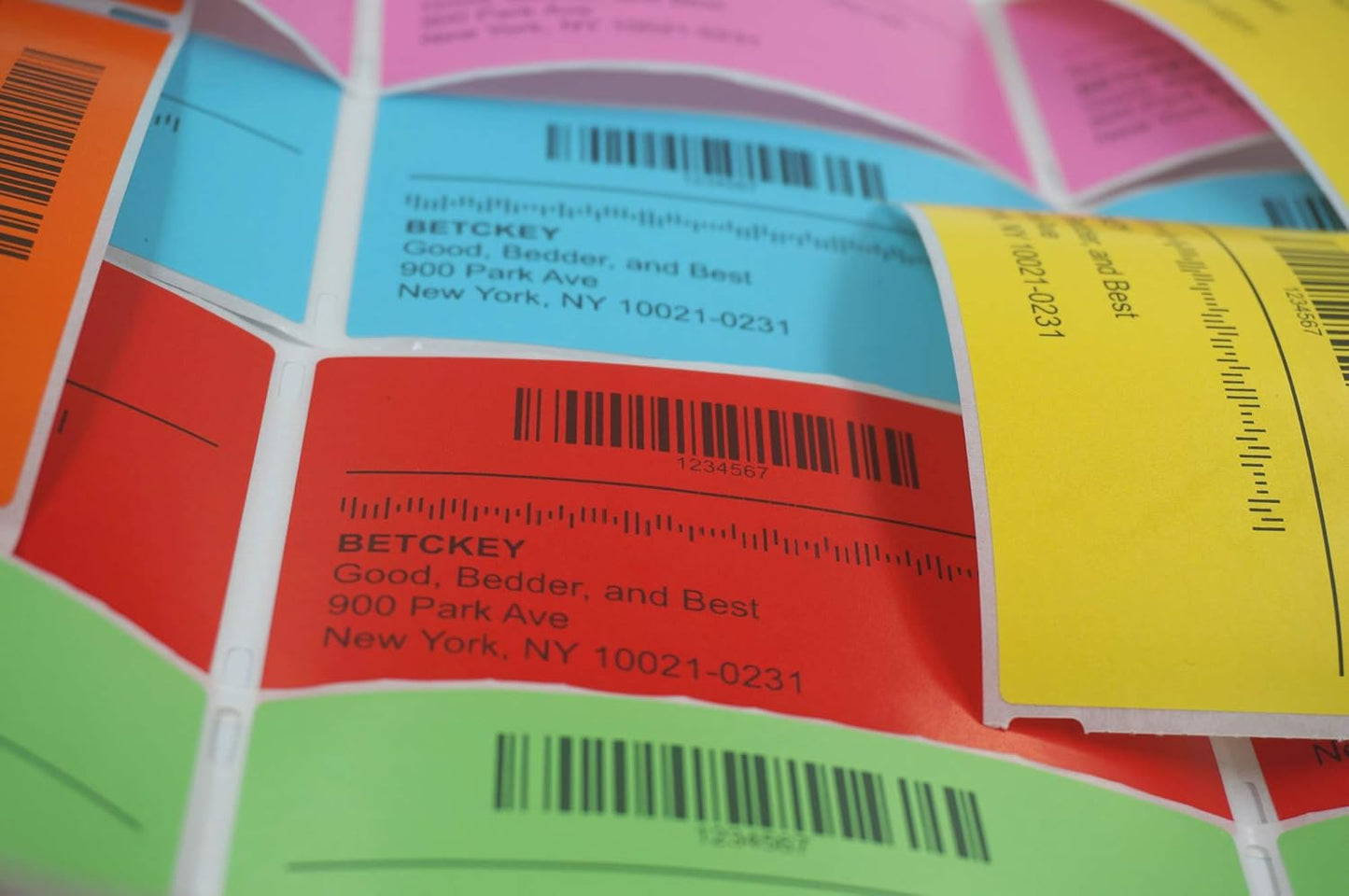 BETCKEY - 4" x 2.5" Shipping & Multipurpose Labels Compatible with Zebra & Rollo Label Printer,Premium Adhesive & Perforated[Orange, 6 Rolls, 3720 Labels]