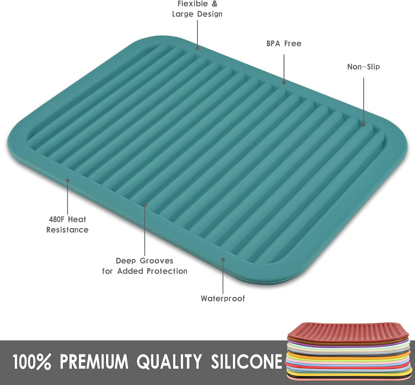 Smithcraft Silicone Trivets Mats for Hot Dishes and Hot Pots, Hot Pads for Countertops, Tables, Pot Holders, Spoon Rest Small Drying Mats Set of 2 Many Colors for Your Choose (Beige)