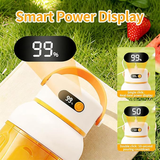 Portable Electric Juicer Cup with Zero Cord Hassle, USB-C Rechargeable Electric Blender with 18000 RPM Motor, Portable Wireless Juicer Cup for Home, Gym, Office and Outdoor (1000ml 2pcs)