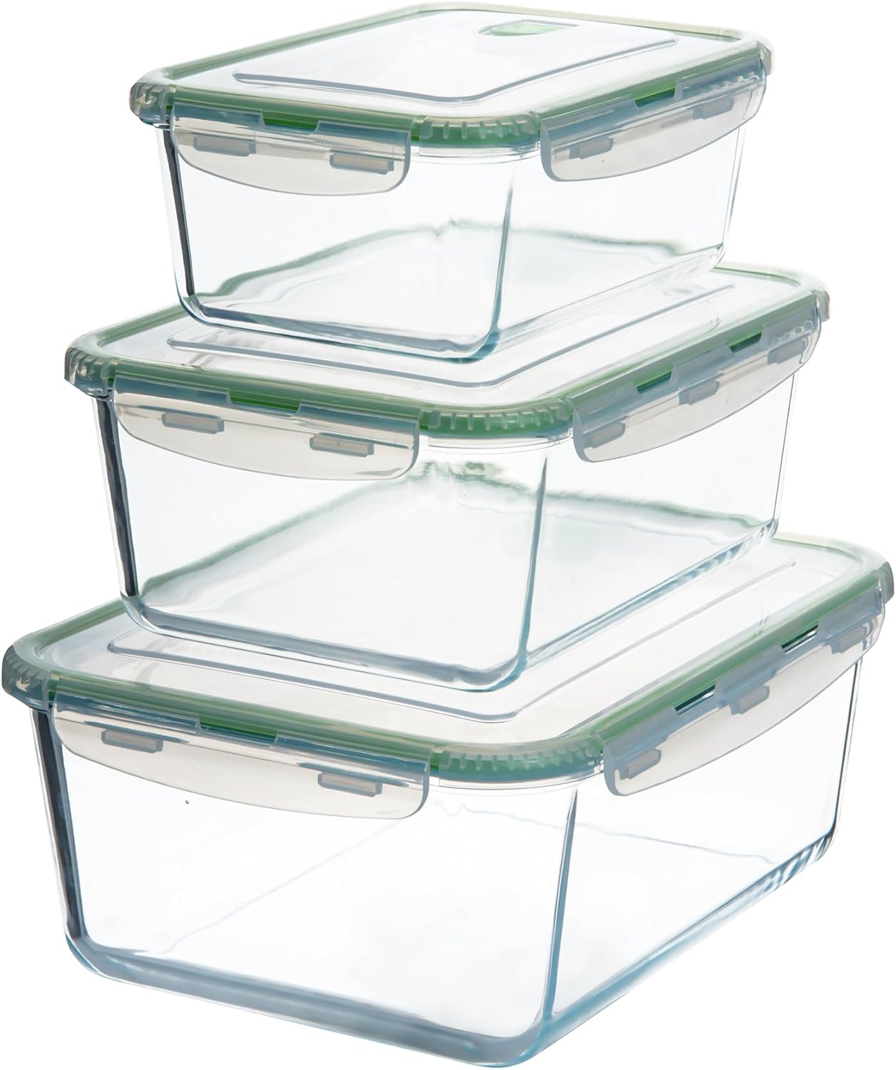 X-LARGE Glass Food Storage Containers with Lids Baking Dish Set Glass Storage Containers with Locking Lid Set 3-120 oz/70 oz/35 oz - Large Meal Prep Storing Serving Food Leakproof Ovensafe