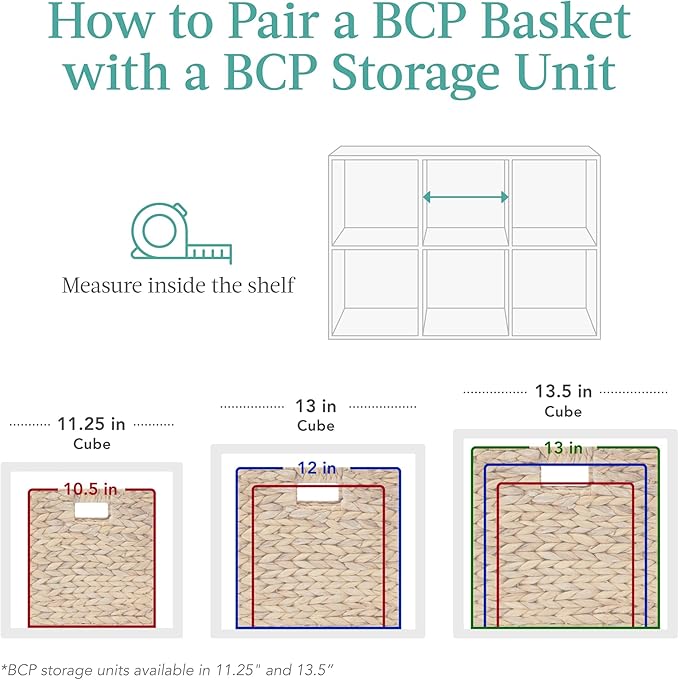 Best Choice Products 13x13in Pack of 5 Cube Storage Baskets, Water Hyacinth Multipurpose Collapsible Organizers, Handwoven Laundry Totes for Laundry, Living Room, Kids Room & Nursery - White