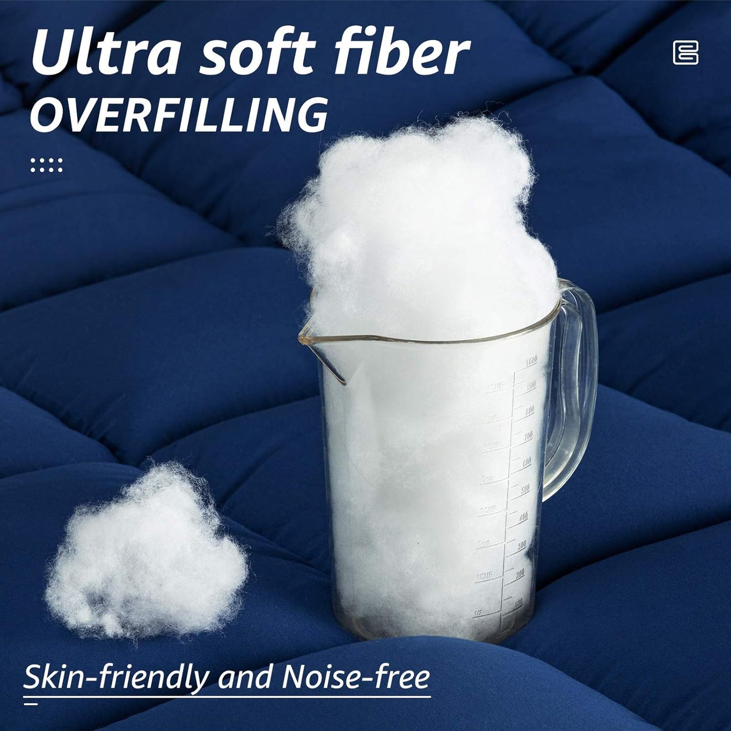 HYLEORY All Season California King Size Bed Comforter - Cooling Down Alternative Quilted Duvet Insert with Corner Tabs - Winter Warm - Machine Washable - Navy Blue,Cal King(96*104)