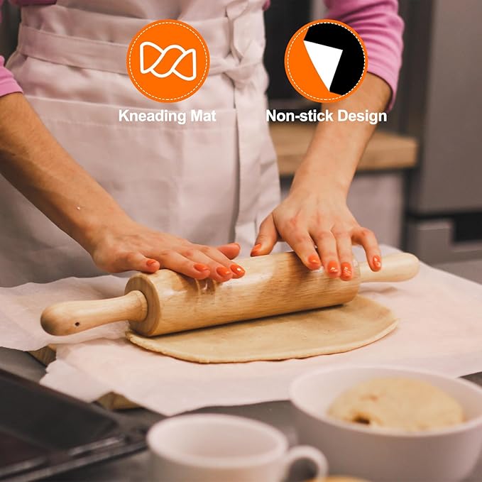 uxcell 15.7IN x 5.9FT Silicone Baking Mat Rolls, Heat Resistant Baking Mats, Non-Stick Pastry Mats, Non-Slip Countertop Mats, Refrigerator Liners Beige
