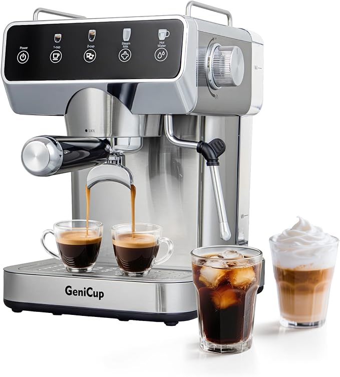 Expresso Coffee Machines with Touchscreen 20 Bar Professional Espresso Maker with Milk Frother & Hot Water, Stainless Steel Coffee Maker for Latte Americano, Cappuccino Machine for Home Office