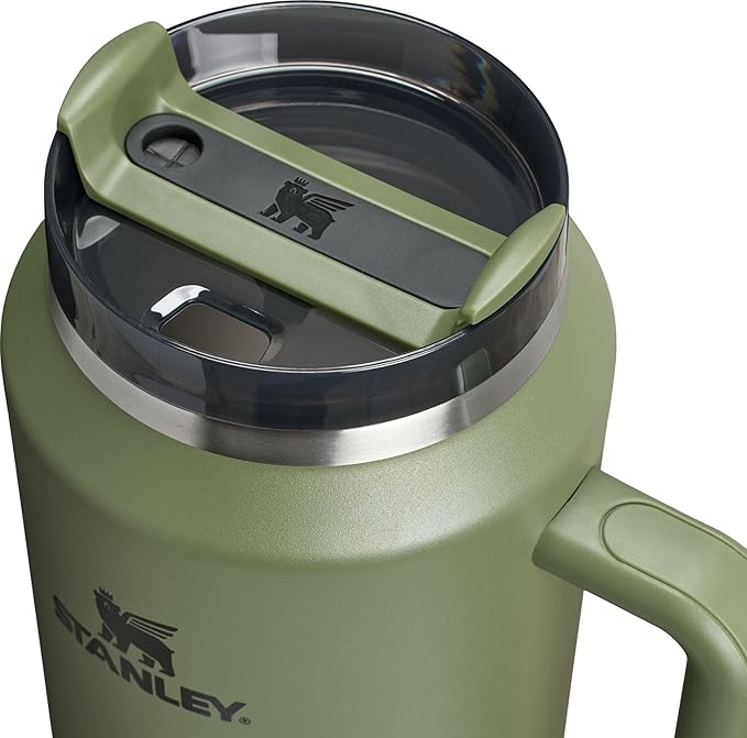 STANLEY Quencher H2.0 Tumbler with Handle & Straw 64 oz | Flowstate 3-Position Lid | Large Capacity for Travel & Sports | Insulated Stainless Steel Cup | BPA-Free | Dried Pine