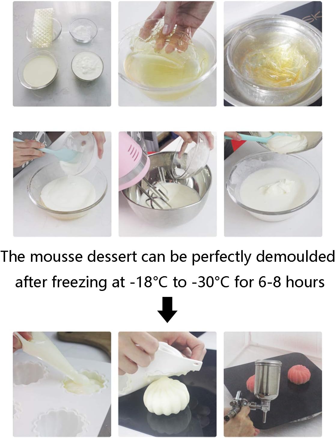 OCPO KITCHEN Cylindrical Silicone Mold for Baking Mousse Cake, 3D Silicone Baking Molds for Cakes, French Dessert, Pastry Chocolate, Silm Bar, Cake Decoration Mold, 3D Cylindrical Shape (8-Cavity)
