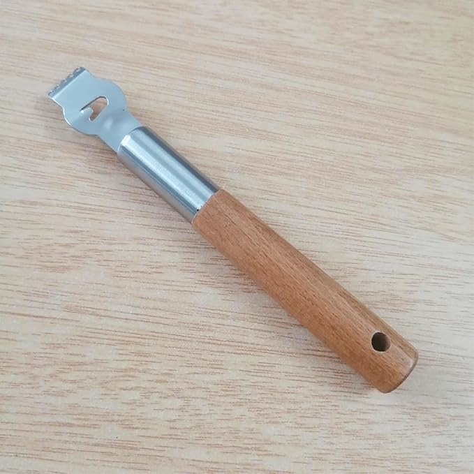 2Pcs Lemon Zester Tool Citrus Peeler Zester Grater with Handle Stainless Steel Fruit Grater Peeling Knife With Wooden Handle Multipurpose Kitchen Gadgets Bar Accessories