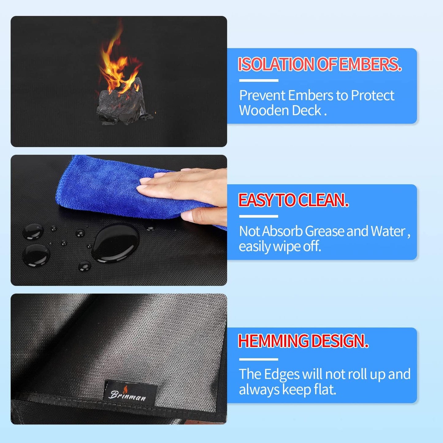 40" Fire Pit Mat for Solo Stove Bonfire, Round Fireproof Firpit Mats under Fire Pit,Camping Stove Mat for Solo Stove Accessories,under Grill Mat for Outdoor Grill,Deck Patio Protector BBQ Mat,Portable