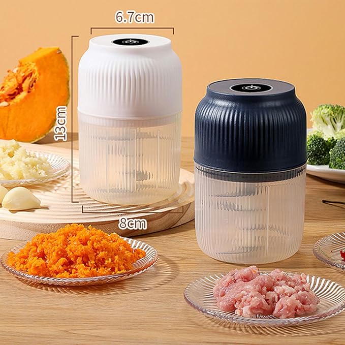2026 Upgraded Electric Garlic Chopper, Mini Portable Veggie Cutter, USB Rechargeable, 350ML Portable Cordless Mini Food Processor for Nuts Chili Onion Minced Meat and Spices (White*1)