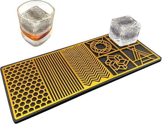 Ice Cube Maker - Modern Clear Ice Tray with Stamps for Cocktails & Bourbon - 5 Seconds per Side