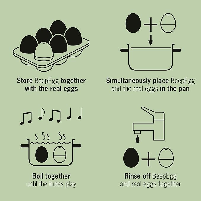 The Golden BeepEgg – Egg Timer for Boiling Eggs – Musical Egg Cooker for Soft, Medium, Hard Boiled Eggs – Food Safe – Singing Floating Egg Timer – Egg Cooker for 3 Levels of Doneness - Brainstream