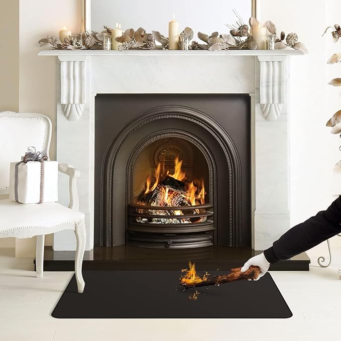 60 ×32 inches Fireproof Hearth Mats for Fireplaces Fire Resistant/ Rectangle Fire Pit Mat, Fireproof Grill Pads-Under Grill Mat -Protective Mats for Deck Patio Outdoor Charcoal, Smokers, Gas Grills