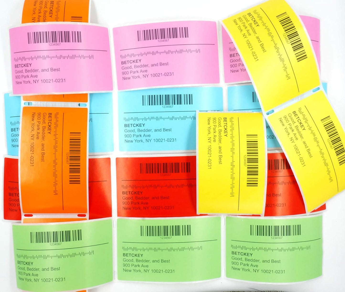 BETCKEY - 4" x 2" Barcode Shipping & Multipurpose Labels Compatible with Zebra & Rollo Label Printer,Premium Adhesive & Perforated[Green, 6 Rolls, 4500 Labels]
