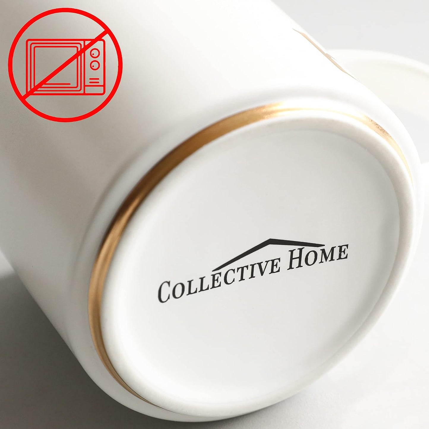 COLLECTIVE HOME - Monogram Ceramic Mugs, 15 oz Golden Initial Coffee Cups, Elegant Alphabet Tea Mugs, Elegant Personalized Mug with Gift Box, Unique Mug with Double Side Capital Letter (E)