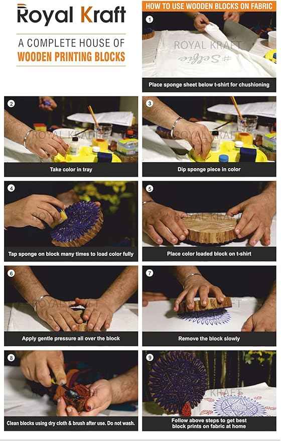 Royal Kraft Assorted Wooden Block Printing Stamps (Set of 25) Bulk01_25A