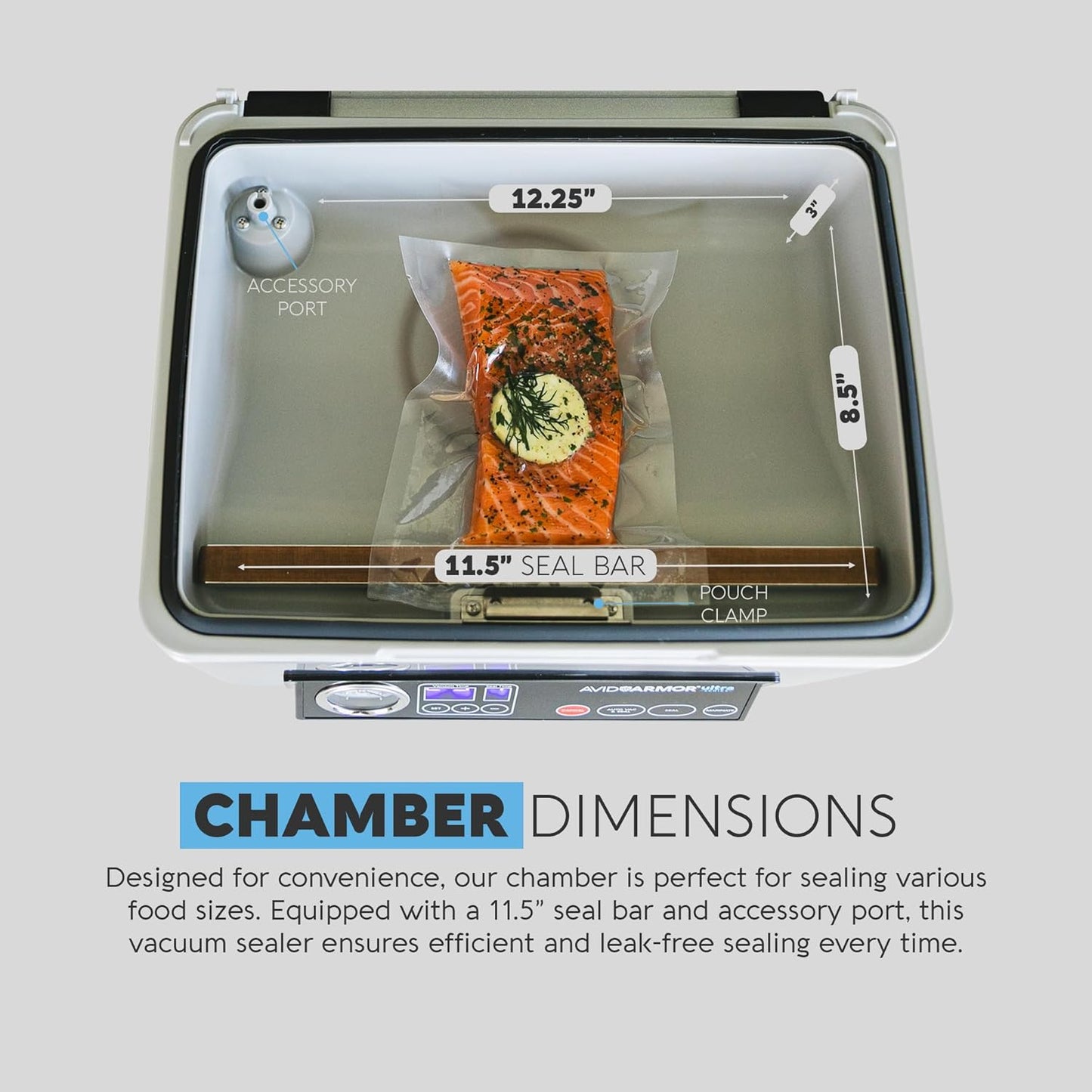 Avid Armor Chamber Vacuum Sealer Machine USV20 Ultra Series for Wet Foods, Meat Vacuum Packing Machine, Compact with 11.5-Inch Vaccum Sealer Bar