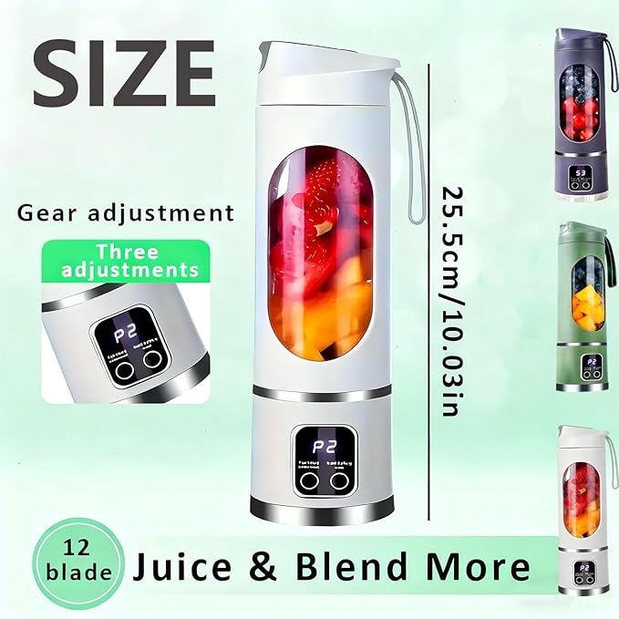 Digital Multimode Juicer Blender - Smart Led Display, Portable Usb Personal Electric Blender, Juicer Shakes And Smoothies Blender For Smoothies Liquid Diet, Shakes, Leak Proof Design (1PC-C)