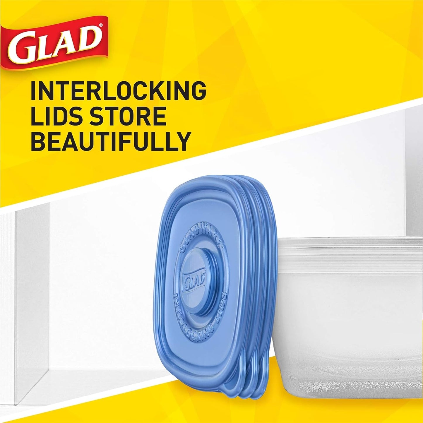 GladWare To Go Snack Food Storage Containers, Medium Rectangle Holds 24 Ounces of Food, 4 Count Set | Tupperware, Plastic Food Container, Meal Prep Container, Plastic Containers with Lids