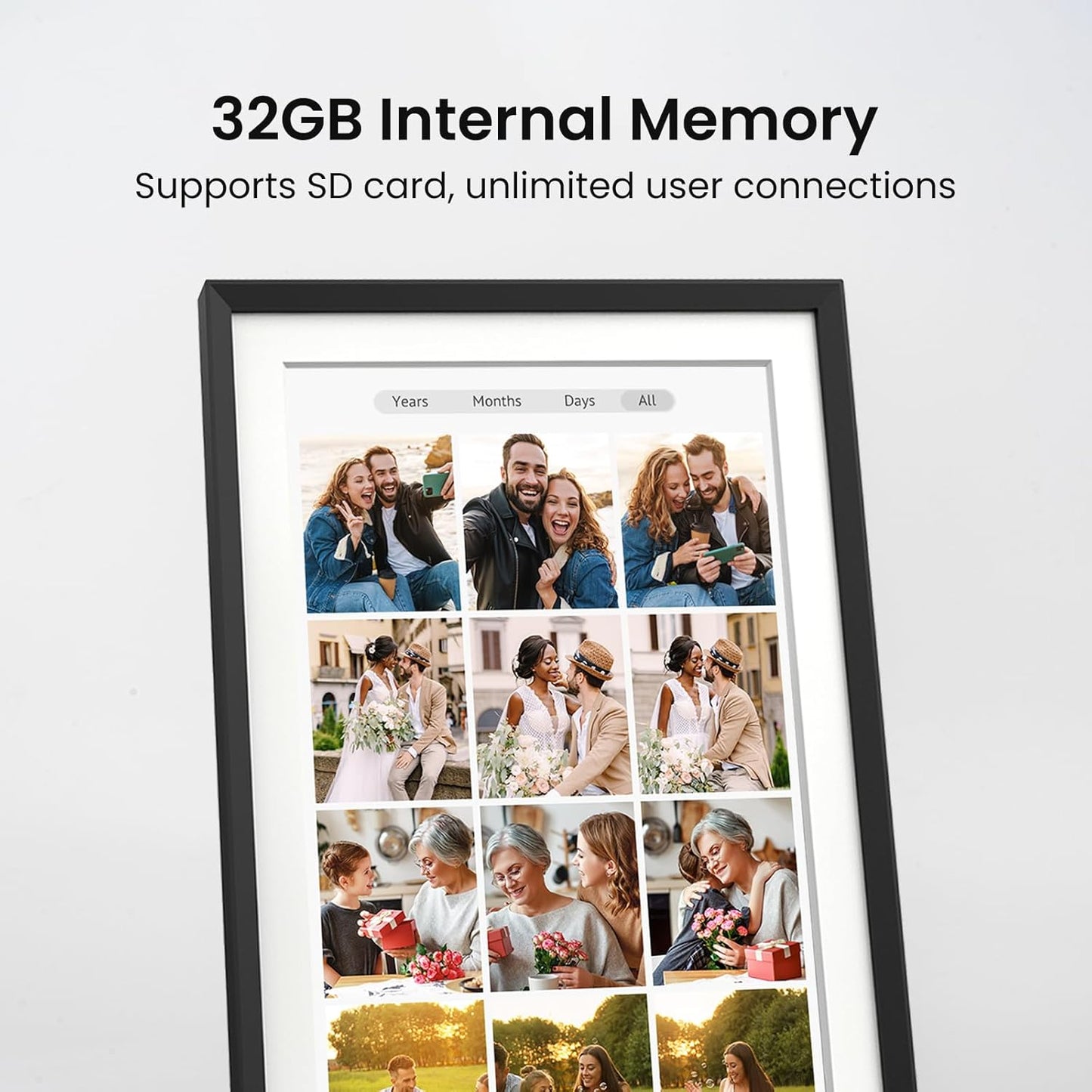 15.6'' Digital Picture Frame with 1920x1080 IPS Touch Screen, 32GB Frameo WiFi Digital Photo Frame, Share Photos/Videos and Send Best Wishes via Free App