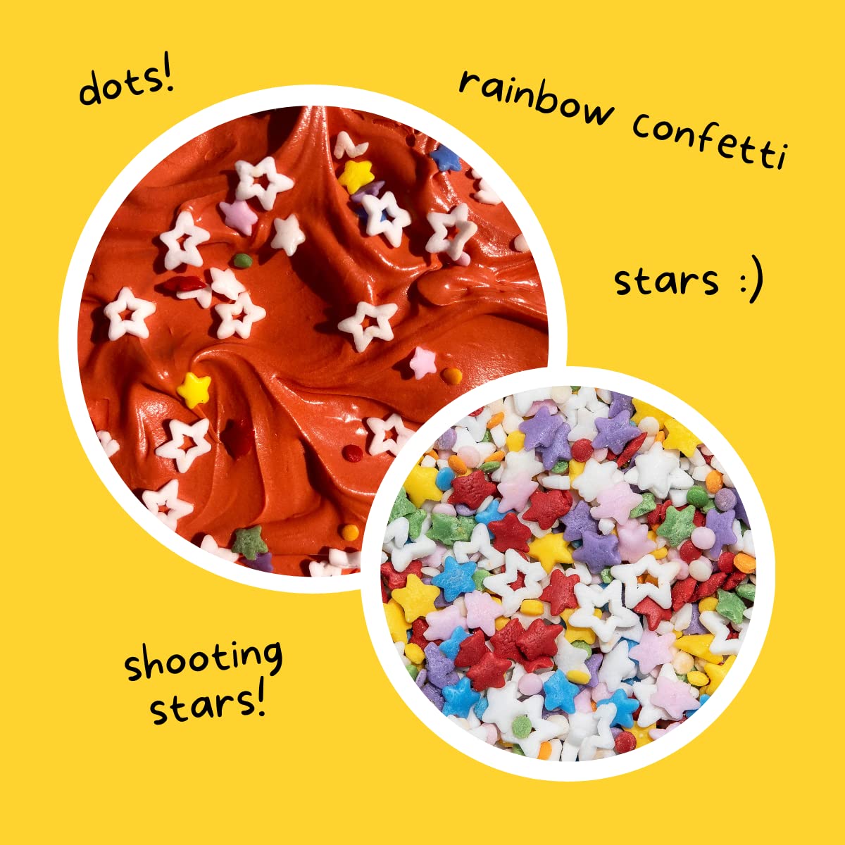 Supernatural Rainbow Starfetti Natural Star Sprinkles - No Artificial Dyes, Soy Free, Gluten Free, Vegan, 3oz
