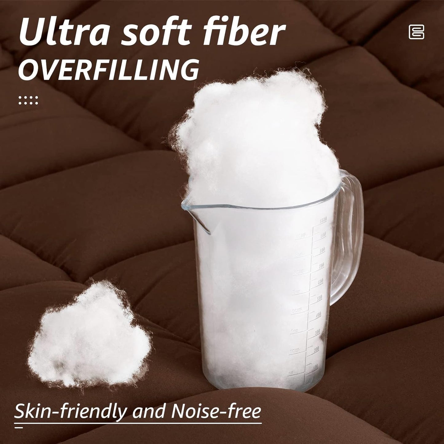 HYLEORY All Season King Size Bed Comforter - Cooling Down Alternative Quilted Duvet Insert with Corner Tabs - Winter Warm - Machine Washable - Mocha Coffee