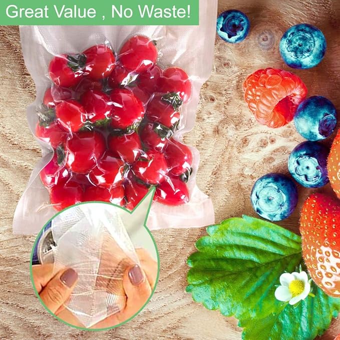 O2frepak 300 Bags 100 of Each Size Plus Quart 10"x13" and Quart 8"x12" and Pint 6"x10" BPA Free Sous Vide Seal a Meal Commercial Grade Vacuum Seal PreCut Combo Pack Bag