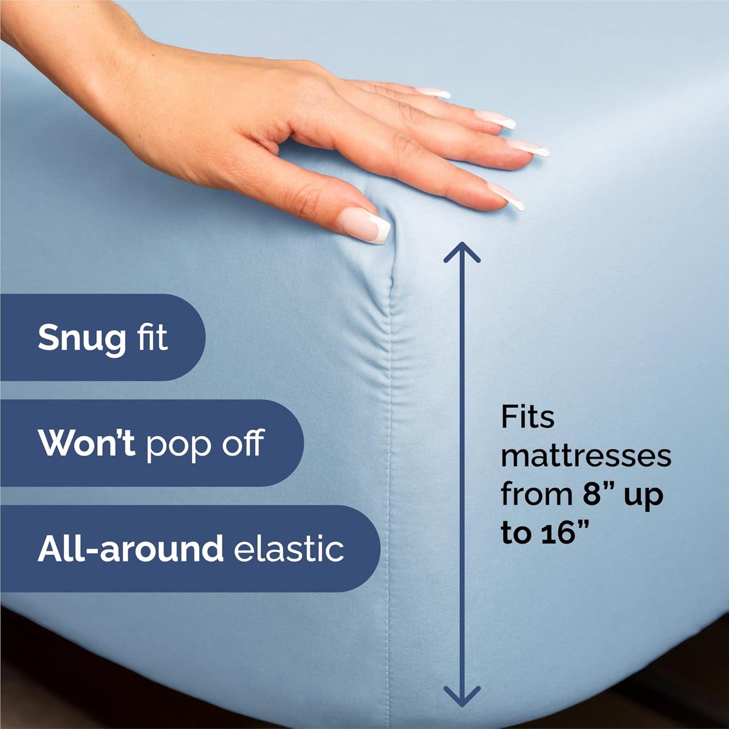 Split King Size 5 Piece Sheet Set - Comfy Breathable & Cooling Bed Sheets Set - Hotel Luxury Bedding for Women, Men, Kids, Teens, Boys & Girls - Deep Pockets and Wrinkle Free - Oeko-Tex - Light Blue