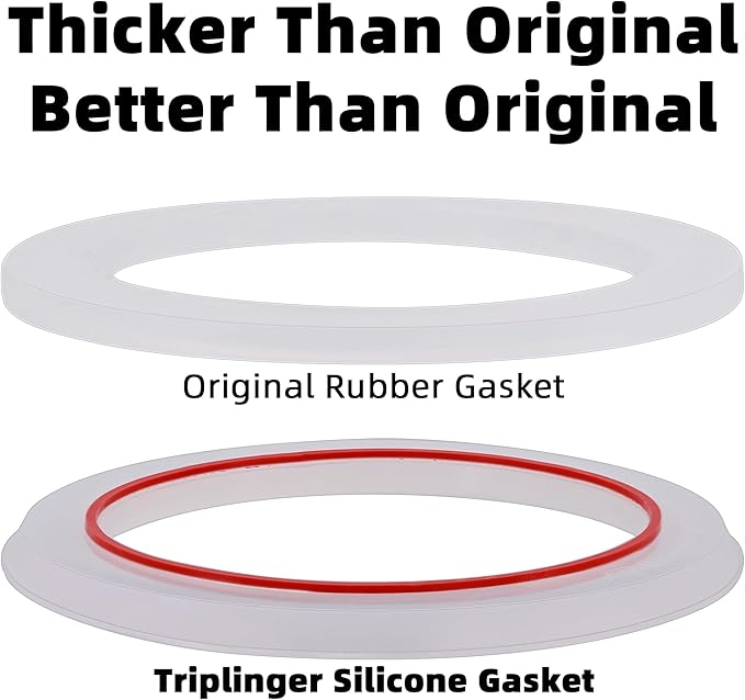 [UPGRADED] Sealing Gasket for Bialetti Moka Express 6 Cups & Moka Induction 6 Cups Iconic Stovetop Espresso Maker - 6 PCS Replacement Food Grade Silicone Seal Ring for Aluminum Coffee Maker Pots