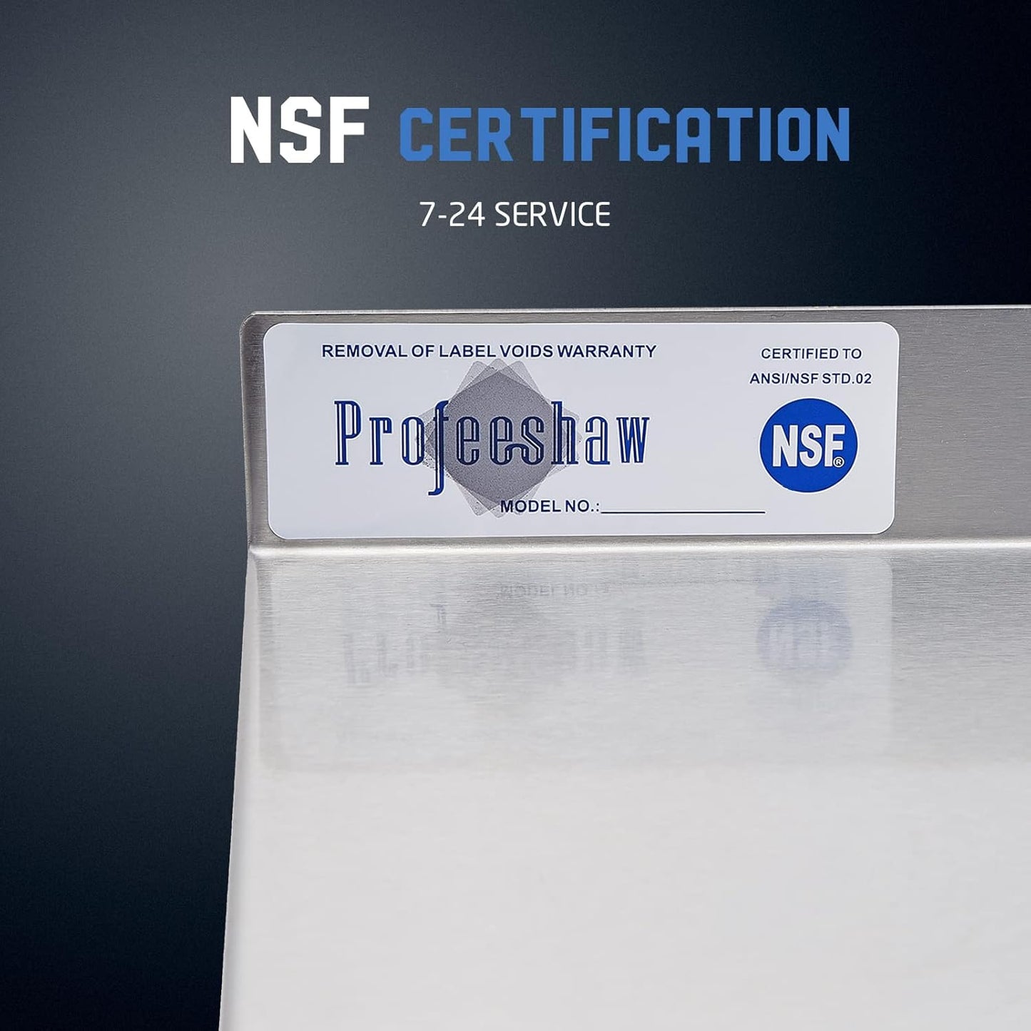 Profeeshaw NSF Stainless Steel Shelf 18” x 24”, 300 lb Commercial Shelves Wall Mounted Metal Shelving with Backsplash and 2 Brackets for Restaurant, Bar, Utility Room, Kitchen and Garage