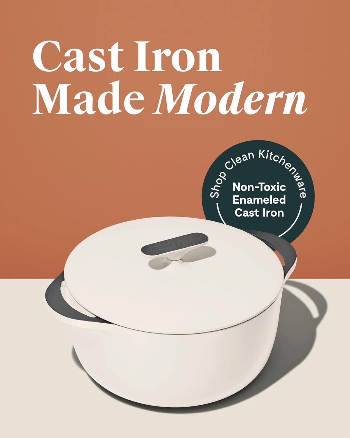 Caraway Enameled Dutch Oven - 6.5 qt Cast Iron Dutch Oven With Lid - 3 Layer Enamel Coating - No Seasoning Required - Compatible With All Stovetops - Oven Safe - No Forever Chemicals - Rust