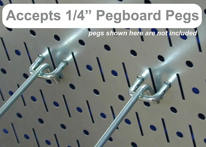 Wall Control Kitchen Pegboard Organizer Pots and Pans Storage Rack Organization Kit with Grey Pegboard and Blue Accessories