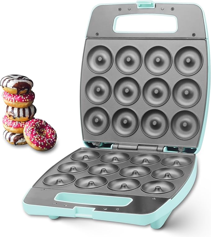 Baker's Friend Mini Donut Maker Machine, Bake 12 Mini Doughnuts, Maquina Para Hacer Donas, Perfect for Breakfast, Snacks, Desserts & More