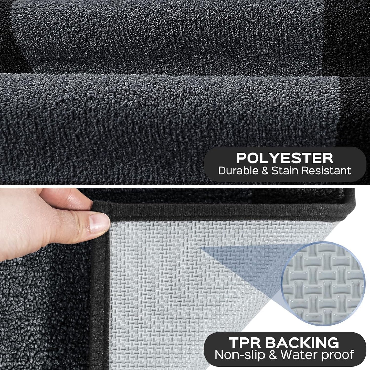 Machine Washable Kitchen Rug 32" x 48", Non Slip Indoor Door Rug, Absorbent Entrance Runner Rug for Bedroom, Hallway, Bathroom, Floor