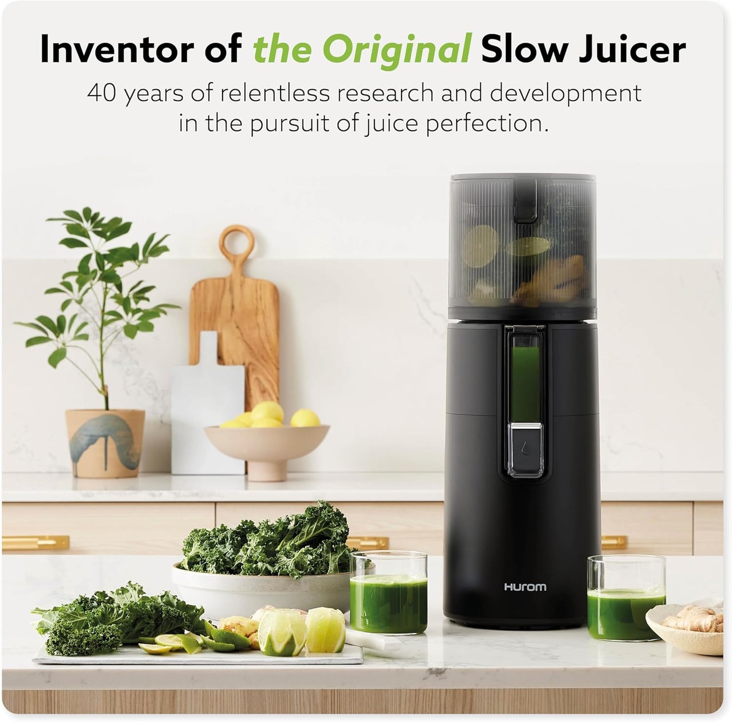 Hurom H400 Cold Press Juicer Machine, Award Winning Masticating Slow Juicer, Easy to Clean, Strainer & Hands Free with Self Feeding, Wide Mouth Hopper, Easy Assembly (Two-Tone Blue)