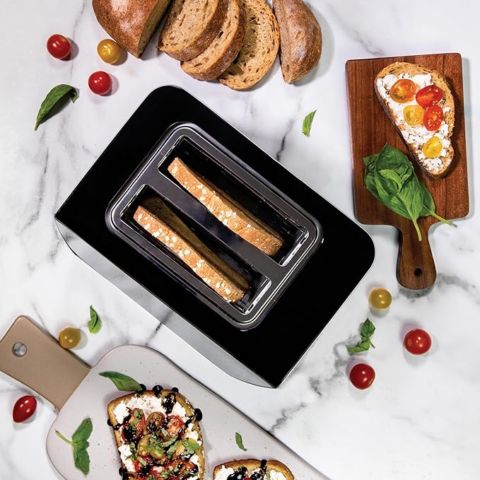 Inspirex Touch Screen Display Smart Toaster, 2 Slice with 8 Bread Type and 7 Browning Modes, Automatic Lowering and Raising, Digital Countdown, Modern Style, Stainless Steel