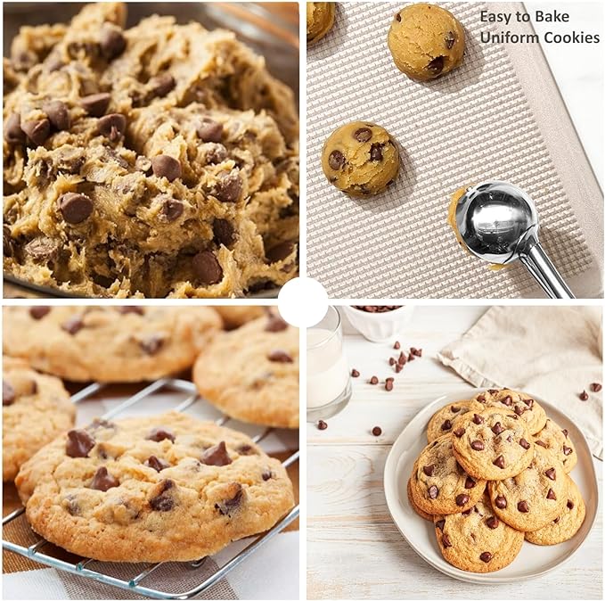 Extra Mini Cookie Scoop for Baking, 1 tsp / 5 ml Cookie Scooper, 18/8 Stainless Steel Cookie Scooper for Baking, Cookie Dough Scoop with Non-slip Grip (Mint)