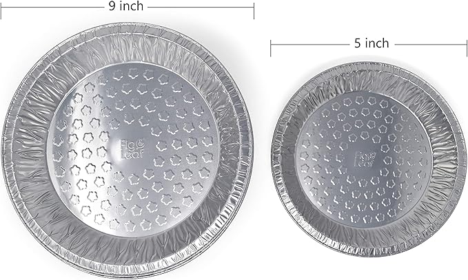Fig & Leaf (60 Pack) Premium 9-Inch Pie Pans l Disposable Aluminum Foil l Heavy-Duty l Tin Plates for Tart Quiche Pies