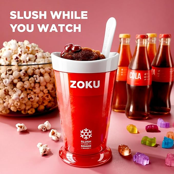 ZOKU Original Slush and Shake Maker, Compact Make and Serve Cup with Freezer Core Creates Single-Serving Smoothies, Slushies and Milkshakes in Minutes, BPA-free, Blue