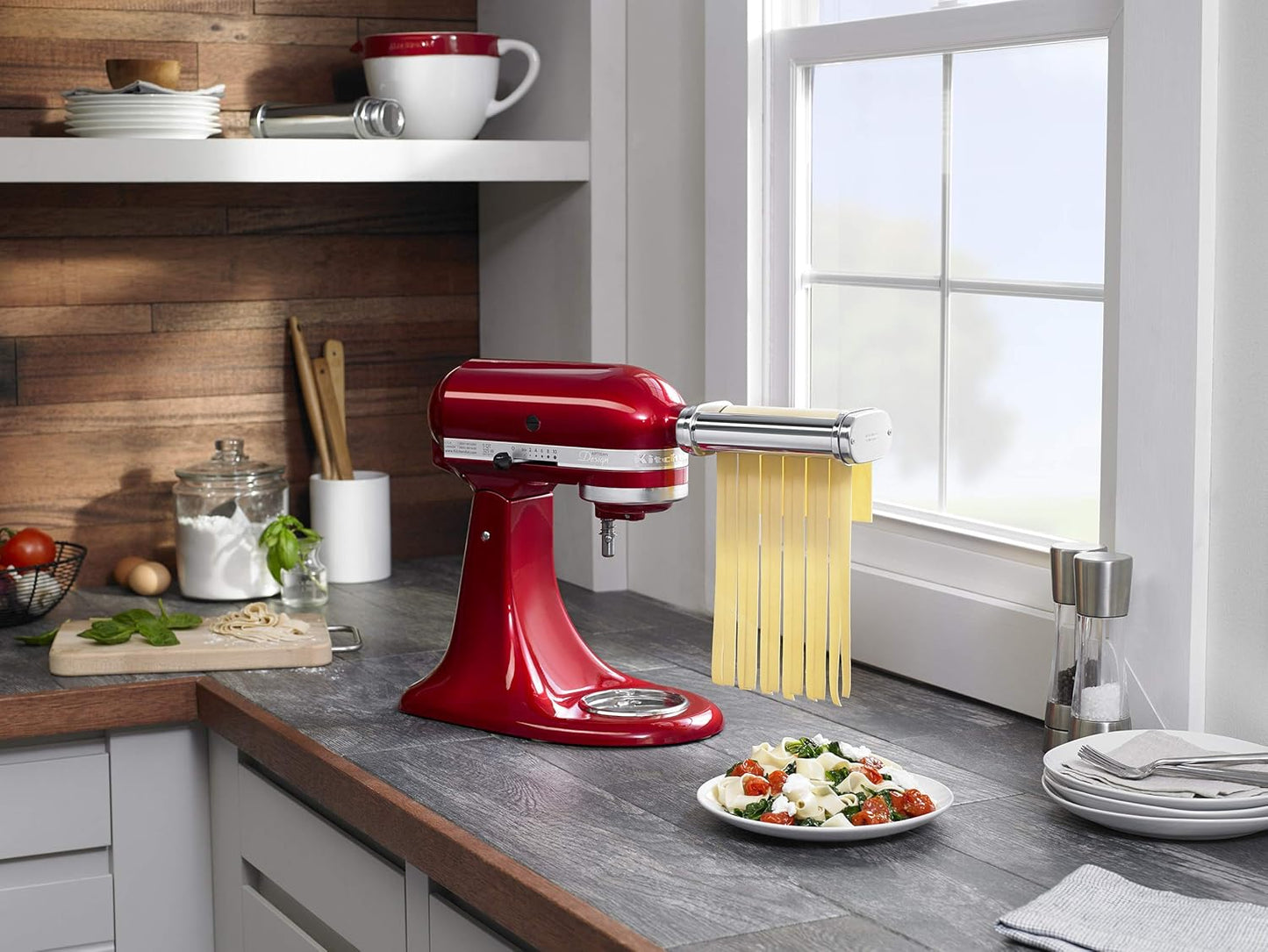 KitchenAid KSMPCA Pasta Cutter Attachment Set (2 Piece), One Size, Silver