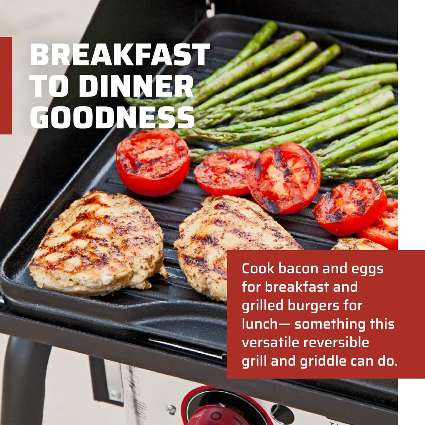 Camp Chef Reversible Griddle - Cast Iron Griddle for Outdoor Cooking & Camping Gear - 14" x 16"