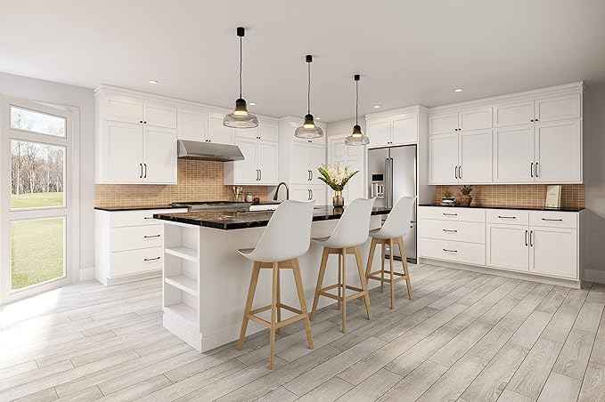 Quicklock RTA (Ready-to-Assemble) 42" Tall Wall Kitchen Cabinets - Shaker Style | 100% Hardwood | Made in America | Soft Close Hardware (Pure White, 12" D x 30" W x 24" H)