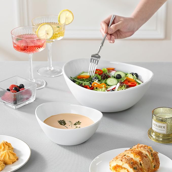 MALACASA 2 Tier Chip and Dip Serving Set with Metal Stand,Ceramic Appetizer Bowls for Party, Multi-Use Food Display for Fruits, Snacks,White Elegant Tiered Serving Dishes for Party