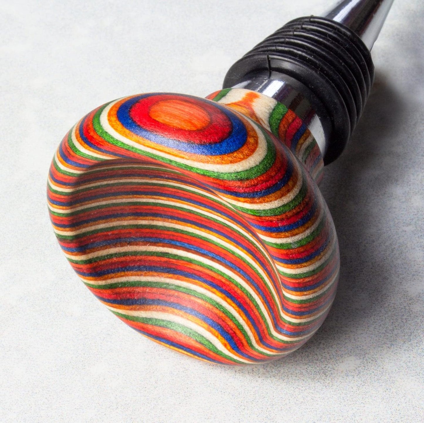 Totally Bamboo Baltique Marrakesh Collection Wine Bottle Stopper, Multicolor Leak-Proof & Reusable Wine Saver, Preserves Beverage Freshness