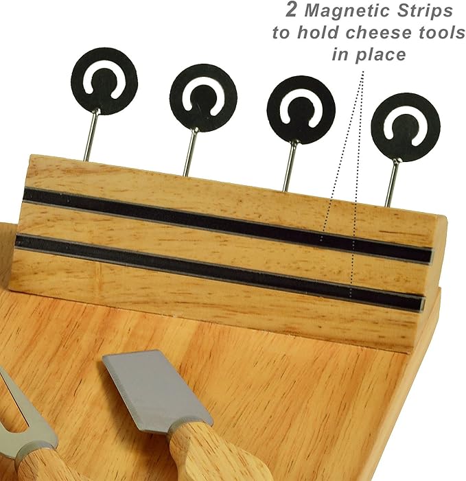 Picnic at Ascot NCAA Army Academy Officially Licensed Black Knights Bamboo Cheese/Charcuterie Board with Ceramic Bowl, Knife Set & cheese Markers