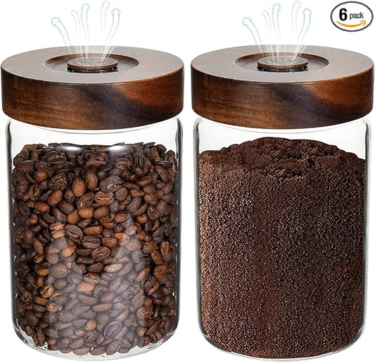 Glass Spice Jars Seasoning Containers Small Glass Jars with Lids Airtight Food Storage Canister for Kitchen Pantry Sugar Tea Coffee Bean Nuts Cookies Herbs Salt (30oz(900ml)*2 pack)