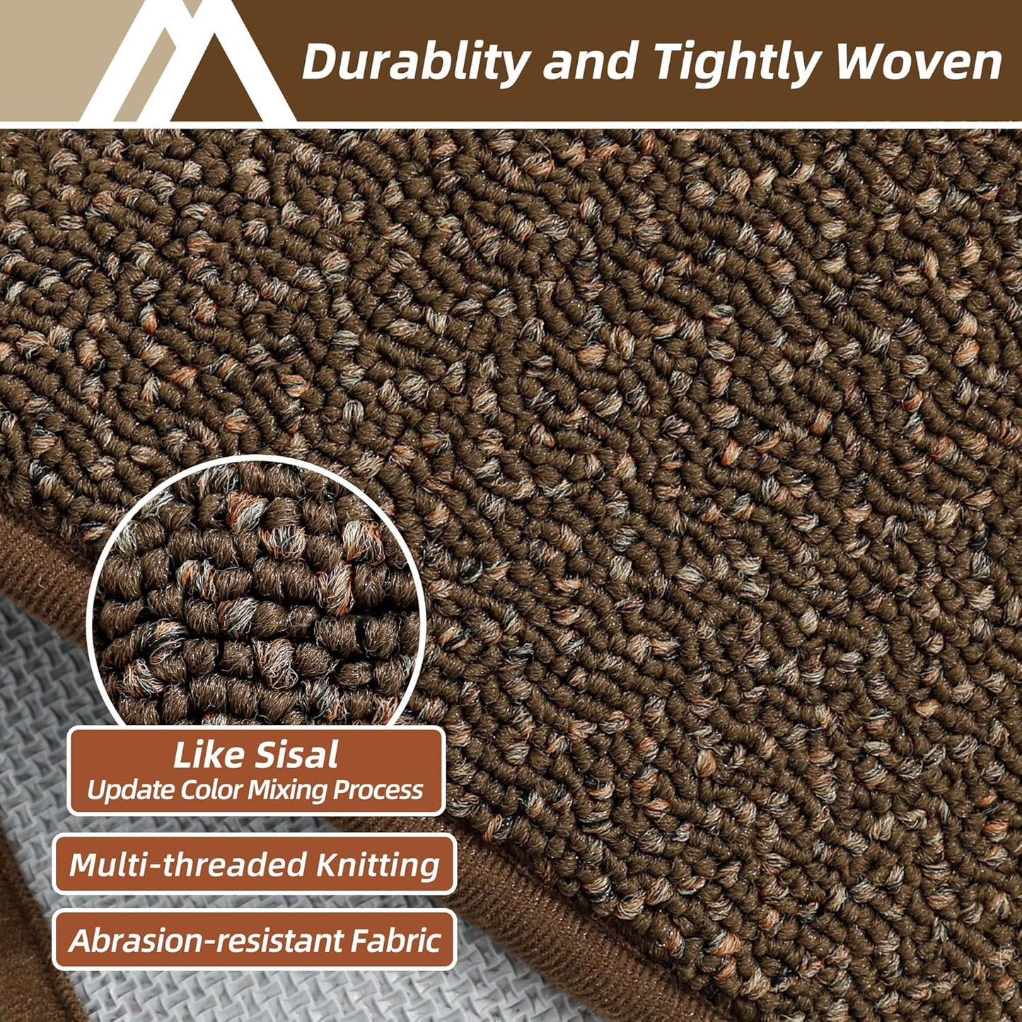 COSY HOMEER Kitchen Rugs 20"x32" Non-Slip Kitchen Mats for Floor Absorbent Stain Resistant Kitchen Floor Mat Machine Washable Rugs for Kitchen,Hallway,Sink,Brown