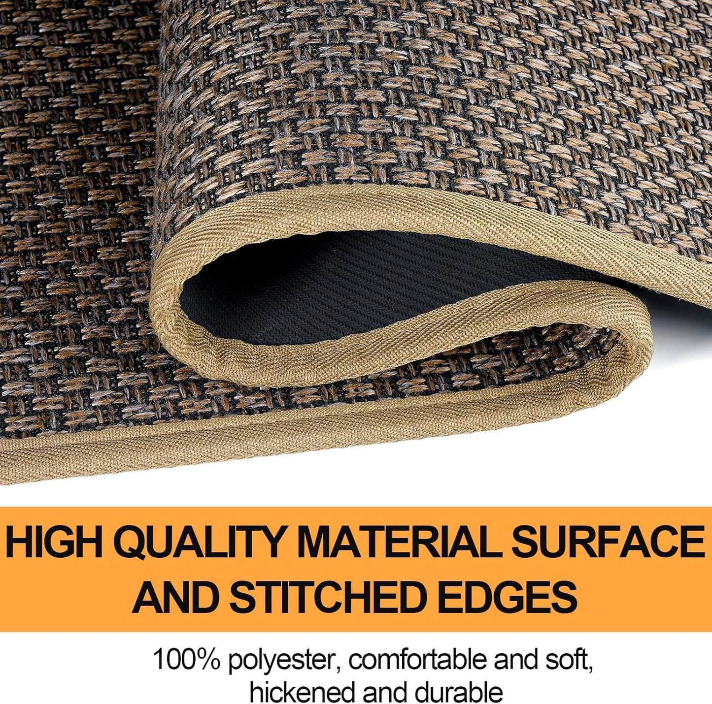 Kitchen Mat 1 PCS, Cushioned Non Slip Rugs for Kitchen Floor, Absorbent Runner Comfort Standing Mats Washable for Kitchen, Office, Home (Brown, 17.3"x47")