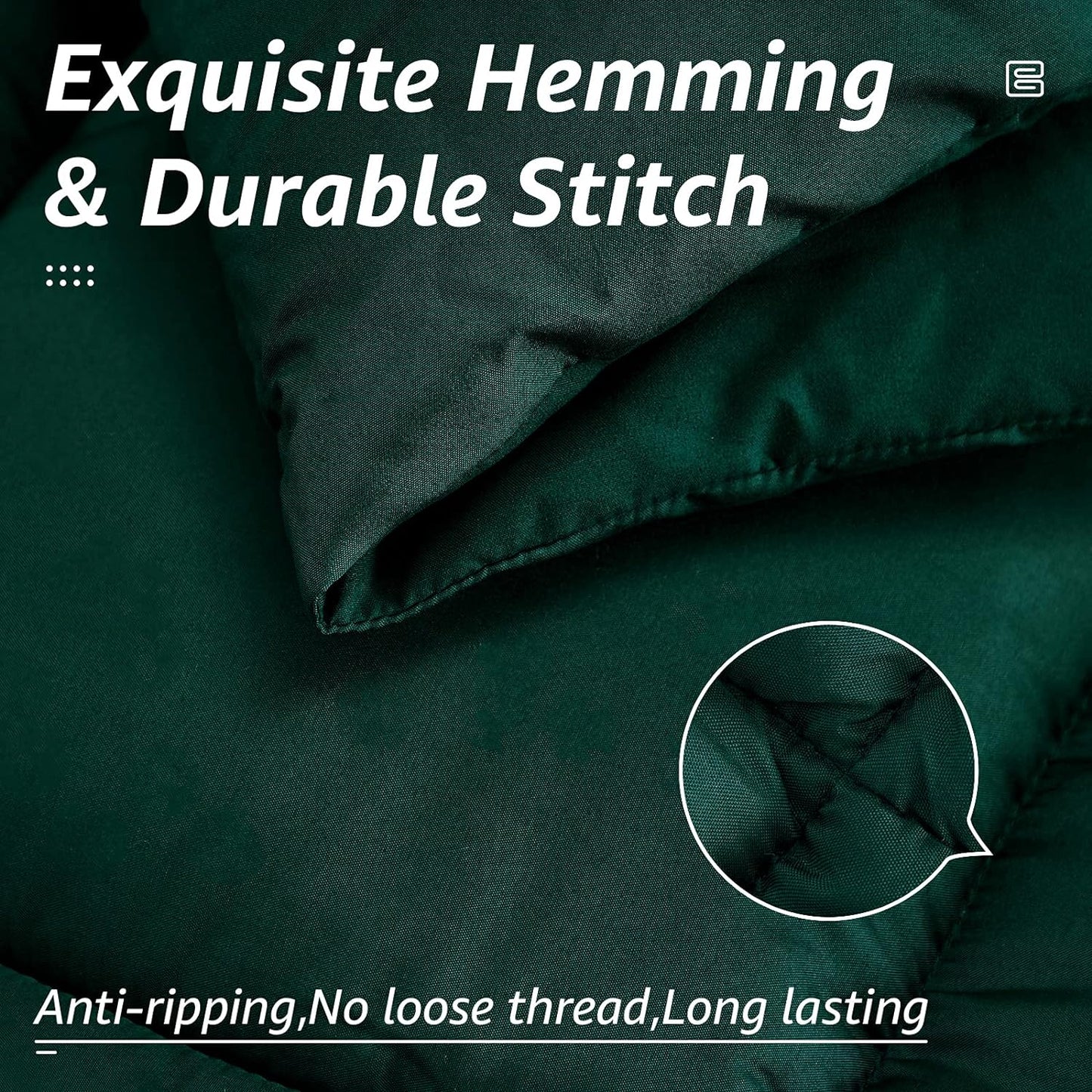 HYLEORY All Season California King Size Bed Comforter - Cooling Down Alternative Quilted Duvet Insert with Corner Tabs - Winter Warm - Machine Washable - Emerald Green,Cal King(96*104)